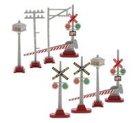 OFFIGAM 8pcs Railroad Model Traffic Signal Lights for Sand Table Decoration Miniature Train Crossing Signs Scale Traffic Lights for DIY Model Train Accessories