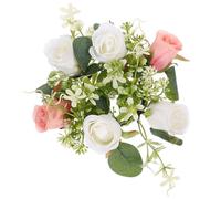 OFFIGAM Artificial Rose Candle Wreath Ring for Pillars Silk Flowers, Rustic and Delicate Design, Not Easy to Fade, for Creative Photos and Birthday Decorations