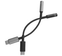 OFFIGAM Audio Headphone Adapter Cable Practical Sturdy Earphone Converter 2pcs Type C to 3.5mm with Aluminum Alloy and Nylon for Travel and Outing