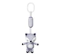 OFFIGAM Baby Crib Hanging Toy Plush Grey Fox Wind Chime for Infant Grasping and Sensory Development, Suitable for Strollers and Nursery Decoration