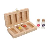 OFFIGAM Baby Tooth Keepsake Box Infant Tooth Holder DIY Solid Wood Commemorative Storage Umbilical Cord with 4 Slots Suitable for Newborn Boys and Girls