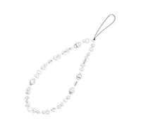 OFFIGAM Baroque Faceted Crystal Faux Pearl Mobile Phone Anti-lost Hanging Chain DIY Accessory for Phone Cases Bags Keyholders Easy Install Fixing Rope Multifunctional Decorative Charm for