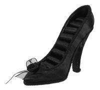 OFFIGAM Black Rubber Jewelry Display Stand for Ear Studs and Rings, Chic Shoe-shaped Organizer, Easy to Store, for Tidying up Dressing Table Or Countertop Adornment