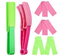 OFFIGAM Blinds Cleaner Window Cleaning Kit with Washable Fiber Cloth and Plastic Handle Multi Functional Cleaning Brush for Air Conditionings and Fans Space-saving Design