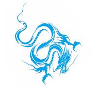 OFFIGAM Blue PVC Car Hood Sticker with Strong Adhesion and Easy to Use Features, Unique Dragon Design Decal for Car Decoration, Stylish and Beautiful Vehicle Decals for Exterior