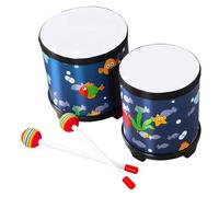 OFFIGAM Bongo Drum with Sea World Pattern, Hand Drum Percussion Instrument for Adults and Beginners, Includes Drumsticks, Educational Musical Instrument for Practice and Rhythm Training