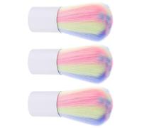 OFFIGAM Brush Alloy Firm Aluminium but Wool Fiber Artificial Nail 3pcs Portable or Dust Cleaner Set with Supple Handle for Cleaning at Fingernail Pet's Paw Home Trip