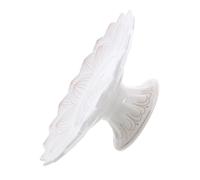 OFFIGAM Buddha Offering Bowl Footed Fruit Plate 7 Inch White Porcelain Ceramic with Lotus Pattern Suitable for Arranging Dried Fruit and Diverse Offerings for Worship and Incense Smudging