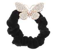 OFFIGAM Butterfly Hair Ties for Women and Teen Girls White Elastic Hair Rope Rhinestones Ponytail Holder