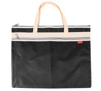 OFFIGAM Canvas Zipper Folder for Art Storage with Washable and Reusable Features, Black File Bag with Zipper Pocket the Side and Straps, for Organizing and Transporting Art Supplies