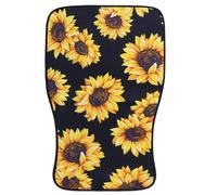 OFFIGAM Car Floor Mats Comfortable Replacement Foot Mats with Sunflower Pattern 2pcs Sturdy Polyester Fiber and Neoprene Material for Cars Suitable for Winter and Use