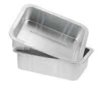 OFFIGAM Car Oil Drain Pan and Enhanced Durability with Reinforced Steel Construction 2pcs Silver Oil Catch Tray for Parts Cleaning and Car Repair