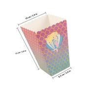 OFFIGAM Cardboard Popcorn Boxes Candy Containers Mermaid Design Scalloped 12pcs Favour Boxes for Birthday Party Wedding Candy Buffet