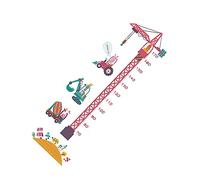 OFFIGAM Cartoon Tower Crane Height Wall Sticker Kids Room Wall Decal Art Sticker for Boys Bedroom Decoration 2pcs 30x90cm Children Growth Measurement