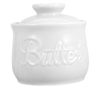OFFIGAM Ceramic Butter Dish with Lid Large Capacity Porcelain Butter Keeper for Countertop Storage Vintage Marble Design Fresh Preservation Cheese Margarine