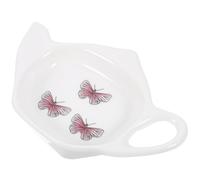 OFFIGAM Ceramic Tea Bag Coaster Saucer Decorative Teabag Dish Butterfly Pattern 1Pcs Tea Accessories Kitchen Coffee Accessories Tray for Afternoon
