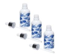 OFFIGAM Ceramic Whiteware Essential Oil Bottles Tight Sealing to Avoid Waste 3pcs with Droppers 30ml Each Random Color for Aromatherapy and Personal Care Use