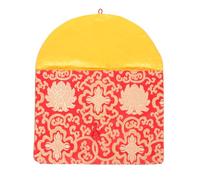 OFFIGAM Chinese Knot Silk A4 Envelope Pouch Red Floral Scripture Bag for Buddhist Sutra Storage and Wrapping