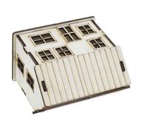 OFFIGAM Christmas Wood Village House Wooden Cabin Ornament for Miniature Scenes Beige Finish for Sandbox Models Micro Gardens and Creative Displays