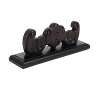 OFFIGAM Classic Chinese Style Wooden Flute Display Rack with Intricate Relief Engraving Multi Purpose Desktop Stand for Bamboo Wind Instruments Stable Holder for Two Flutes for Music Rooms