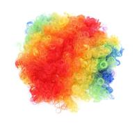OFFIGAM Clown Costume Set and Gloves with Colorful Wig 3pcs Practical Cloth Material, Multi- Prints for Costume Parties and Halloween Fancy Dress