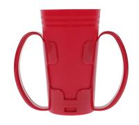 OFFIGAM Convalescent Feeding Cup for Elderly Adults with Dual Handles, Red Drinking Aid Cup with Tilted Spout, Spill-Proof Liquid Diet Mug Suitable for Bedridden and Maternity Use