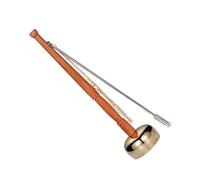 OFFIGAM Copper Yin Qing Temple Bell with Long Handle Clear Sweet Sound Percussion Instrument for Buddhist Ceremony Meditation Yoga and Spiritual Practices Smooth Edges Decorative Buddhist