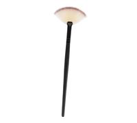 OFFIGAM Cosmetic Makeup Brush Single Fan Shape Face Powder Brush Black Wooden Handle Suitable for Professional Face Makeup Random Color