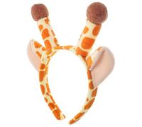 OFFIGAM Cute Giraffe Ears and Horn Headband Plush Light Brown Hair Accessory for Cosplay Party and Travel Photography