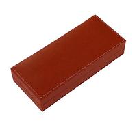 OFFIGAM Decorative PU Pen Box Multi Functional Brown Pen Case for Office School Premium Quality Stationery for Friends and Family Durable Lightweight Design for Organizing and Accessories