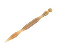 OFFIGAM Double Headed Acupressure Pen Natural Ox Horn Muscle Massage Tool for Facial Ear Neck Back Tension Relief Compact Release Stick for Travel and Daily Self Care