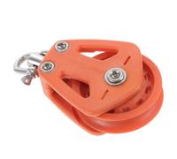 OFFIGAM Double Nylon Single Pulley Bearing Block Rotatable Crane Lifting Pulley with Orange Nylon Wheel Suitable for Sailboat Rigging and Rope Line Systems