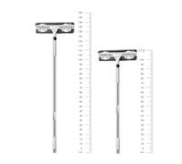 OFFIGAM Double-sided Window Cleaner Tool with Long Adjustable Stainless Steel Telescopic Pole for Indoor and Outdoor Glass Cleaning Brush, Sturdy Pp Material, Efficient Window Scrub