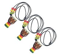 OFFIGAM Drum Anniversary Mini Necklace Wooden African Set 3pcs Classic Perception Djembe Percussion Pendant with Handcrafted Design, Unique Music Jewelry for Random Color Party Gifts