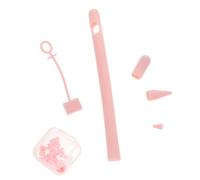OFFIGAM Durable Silicone Stylus Cover Protective Sleeve for Pencil Non Slip Design Comfortable Grip Includes Replacement Tips Pink Color for Decoration and Protection