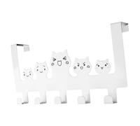 OFFIGAM Easy to Install Metal Cat-Shaped, Door Hanger Hook Punch-Free Row Hook for and Decorating with Practical White Design Small Items Bags Your Room