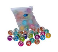 OFFIGAM Educational Rubber Bouncy Balls with English Letters Soft Non-toxic for Party Play and Learning of Alphabet Jumping Balls for Boys and