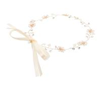 OFFIGAM Elegant Daisy Flower Crown Hair Wreath for Brides with Golden Alloy Material, Looks like Real Flowers, Multiple Usage for Fairy Party or Dress on Ordinary Day