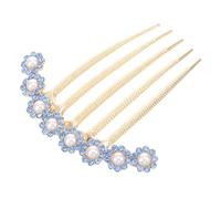 OFFIGAM Elegant Rhinestone Pearl Hair Comb Clip Womens Bridal Side Comb Accessory for Wedding Engagement Prom Special Occasions Lightweight Stylish Hairpiece for Various Hairstyles