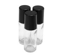 OFFIGAM Essential Oil Roller Bottles and Disassemblable Black Caps Glass 4pcs 30ml Refillable with Leak-proof Design Portable Subpackaging Bottles for Home Use and Traveling
