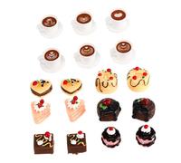OFFIGAM Fake Cake Ornaments Mixed Style Miniature Faux Desserts for Dollhouse Decoration Reusable Play Food Cake with Unique Creative Designs in Multiple Colors
