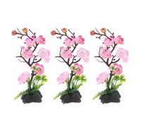 OFFIGAM Fake Flower Ornaments to Beautify Dish and Home Pink 3pcs Realistic Modelling Plastic Tabletop Decorations for Japanese Cold Dish Decor
