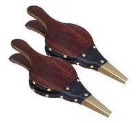 OFFIGAM Fireplace Bellows Portable with Wave Structure 2pcs Wooden Fire Blower Tool Minimizes Smoke and Ensures Even Heat Distribution for Campfire Grilling and Autumn Home Environments
