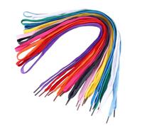 OFFIGAM Flat Shoelaces 12 Pairs Paper Pack Mixed Colours Polyester Nylon Laces for Sneakers and Trainers Casual Wear