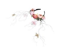 OFFIGAM Flower Hair Hoops Headband Deer Horn Hair Accessory Female Decor Antlers Headband Party Headdress