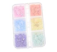 OFFIGAM Flower Pearl Nail Charms Set 6-compartment Acrylic Case 3d Floral Nail Flowers Small Size in Beauty Care