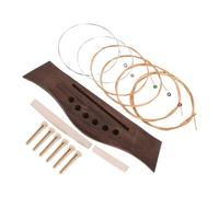 OFFIGAM Folk Acoustic Guitar Kit Wood Bridge Saddle Replacement Steel Strings Guitar Pins Accessories Strings and Bridges for Beginners and Professionals