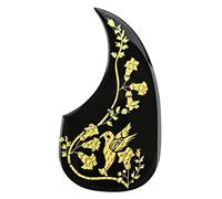 OFFIGAM Folk Acoustic Guitar Pickguard Durable Scratch Protector Stylish Black Thickened Scratch Plate Essential Acoustic Guitar Accessory Professional Replacement for Enhanced Sound