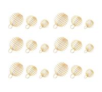 OFFIGAM Golden Alloy Spiral Bead Cage Pendants 30pcs Stretchable and Easy to Return to Original Shape for DIY Jewelry Making for Aromatherapy Earrings and Bracelets