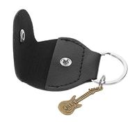 OFFIGAM Guitar Picks Storage Bag Keychain with Black Plectrum Case and Antique Copper Wrench Sturdy Pick Holder for Acoustic Guitar Accessories